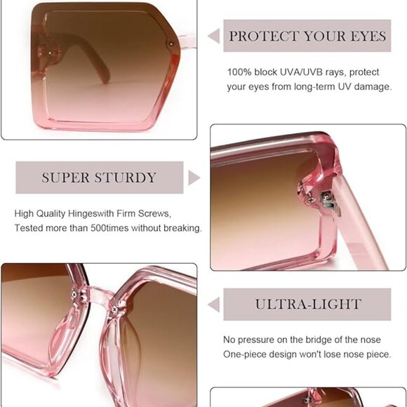 TRENDY OVERSIZED DESIGN SUNGLASSES - Picture 7 of 8